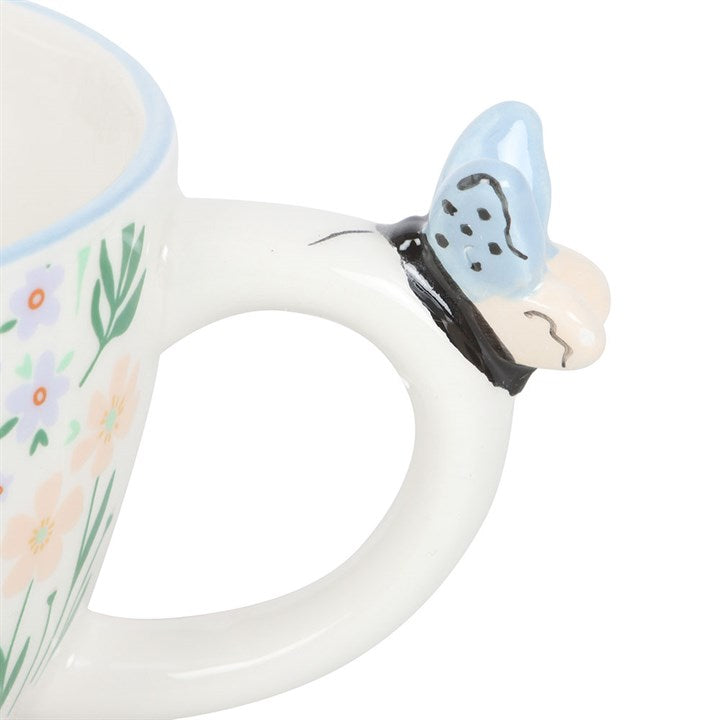 Hello Beautiful Ditsy Floral Mug with Butterfly