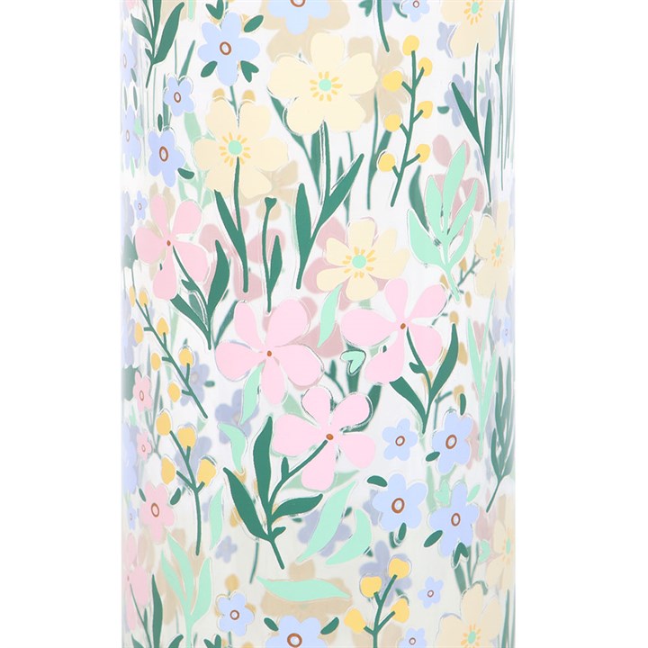 Ditsy Floral Glass and Bamboo Water Bottle