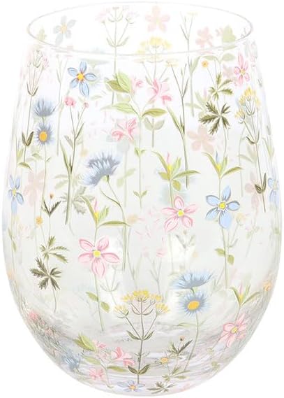 Cottage Garden Floral Stemless Glass
