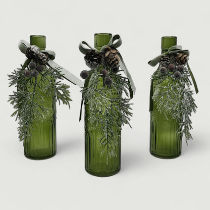 Festive Green Decorative Bottle