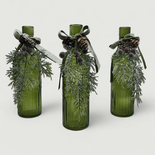 Festive Green Decorative Bottle