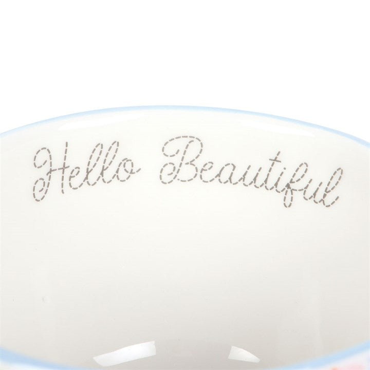 Hello Beautiful Ditsy Floral Mug with Butterfly