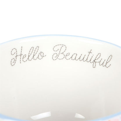 Hello Beautiful Ditsy Floral Mug with Butterfly