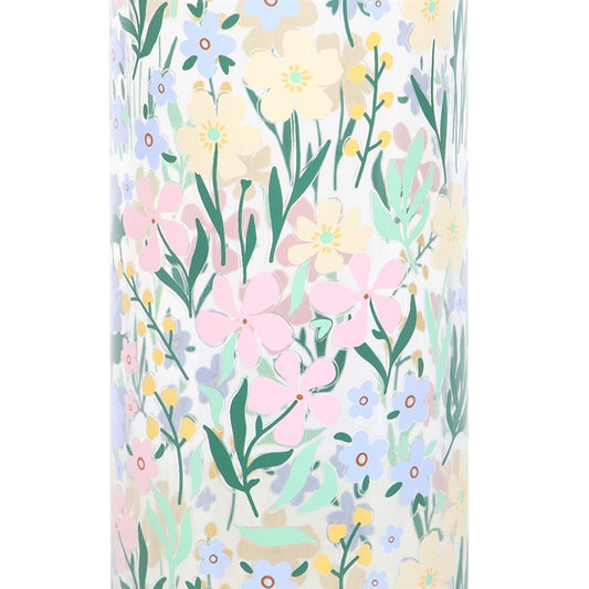 Ditsy Floral Glass and Bamboo Water Bottle